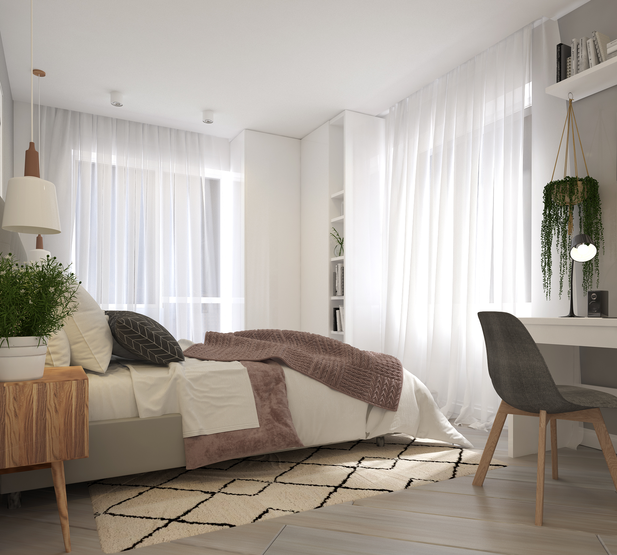 projekt sypialni skandynawskiej