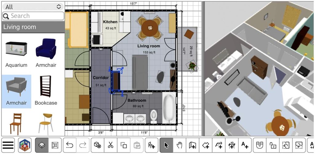 SweetHome3D - program do projektowania wnętrz online