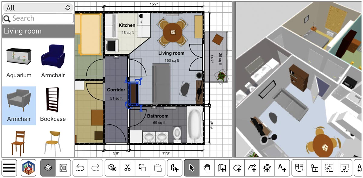 SweetHome3D - program do projektowania wnętrz online