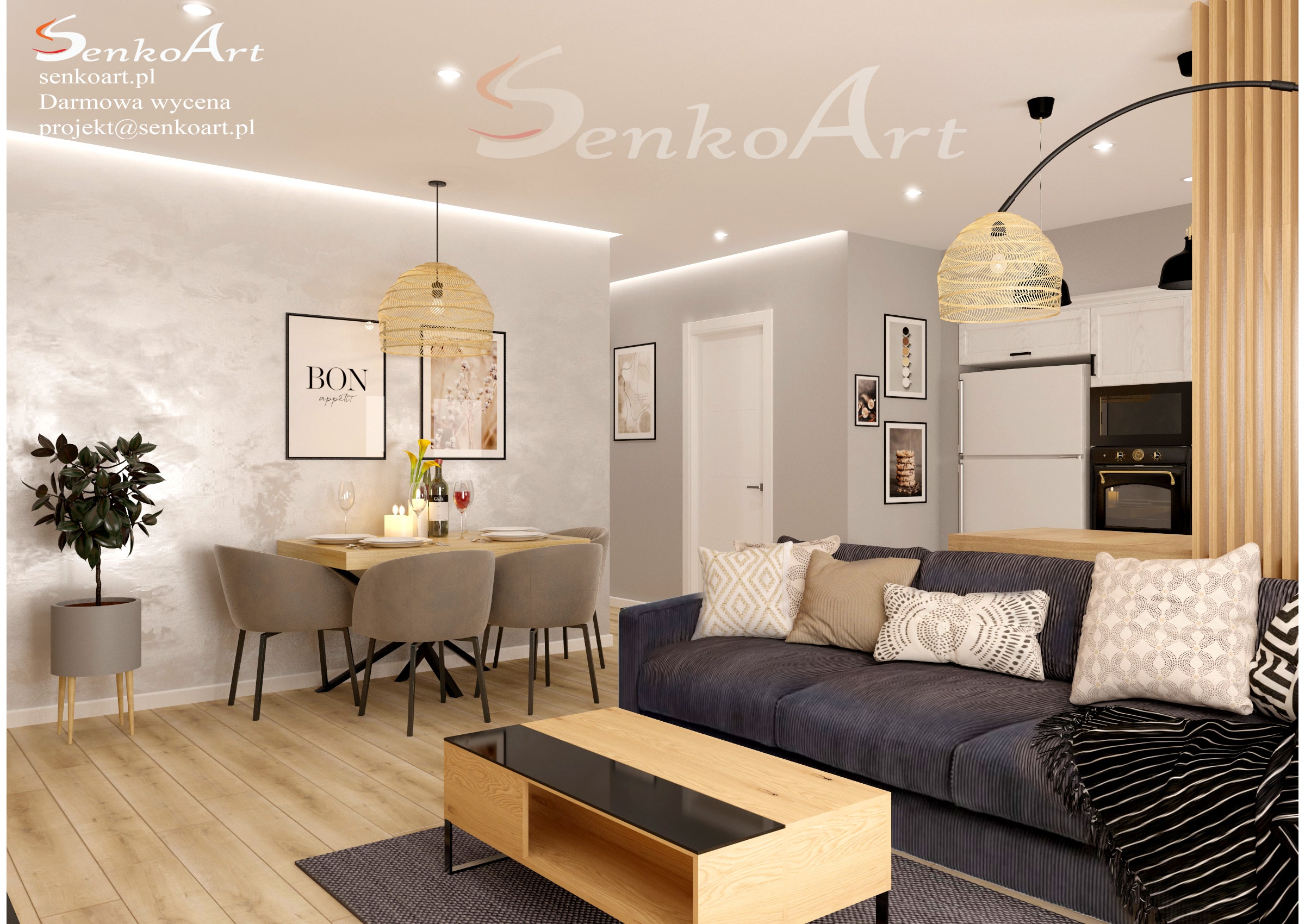 Salon z aneksem kuchennym 17m2