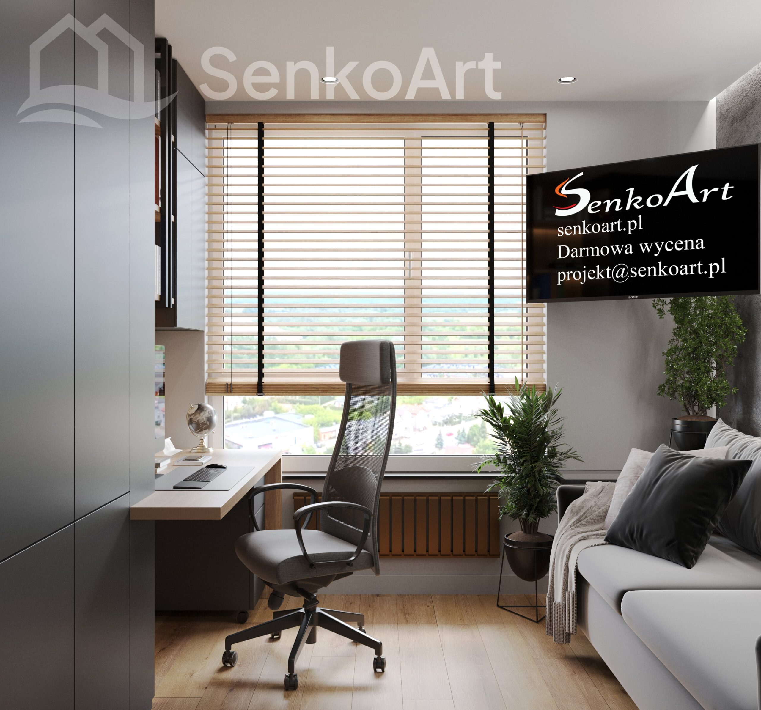 aranżacja gabinetu do pracy w domu